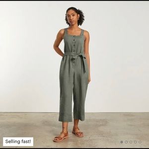 Everlane linen picnic jumpsuit